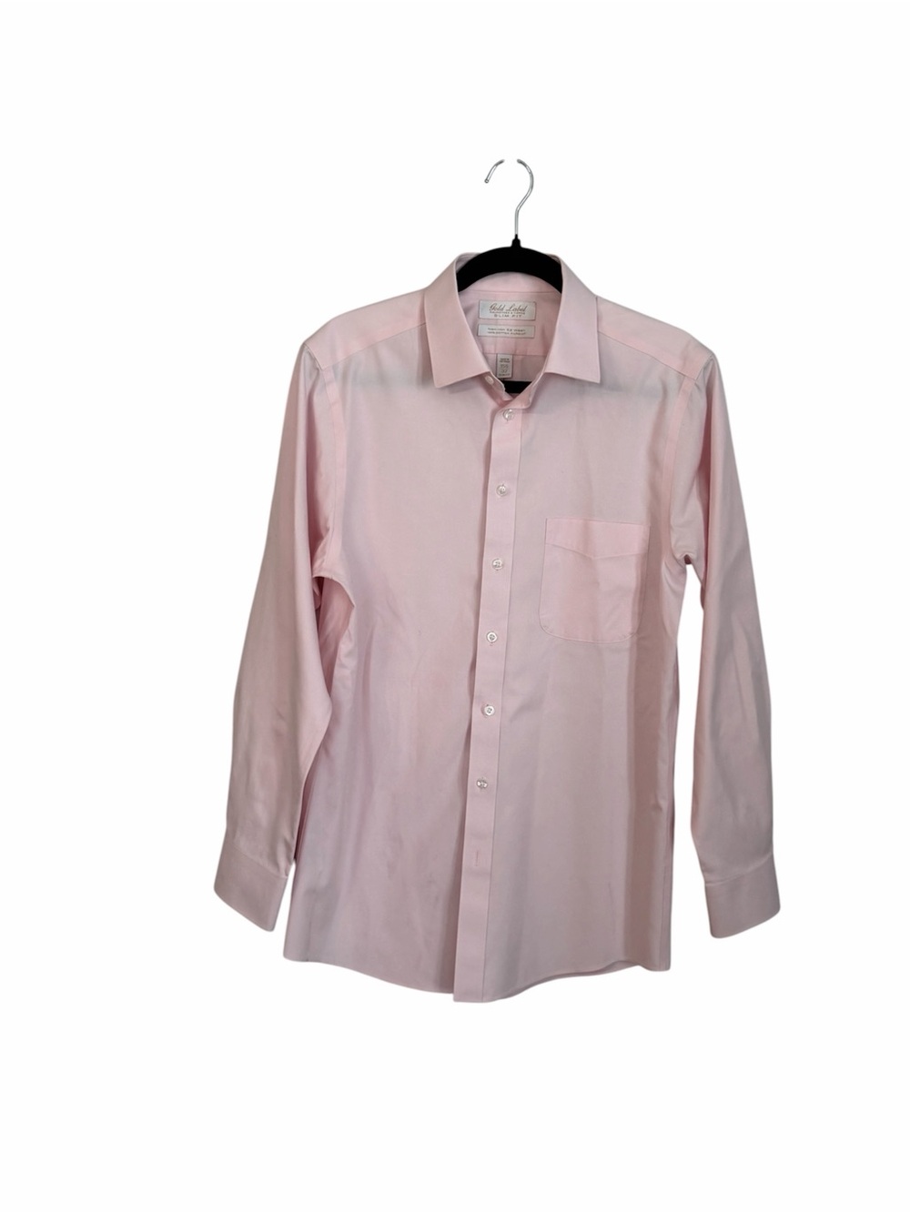 Roundtree & Yorke Gold Label Slim Fit Pink Men's Dress Shirt Sz 15.5/32 GUC